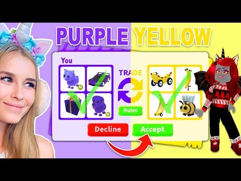ONE Color TRADING Challenge With My FRIEND In Adopt Me! (Roblox)