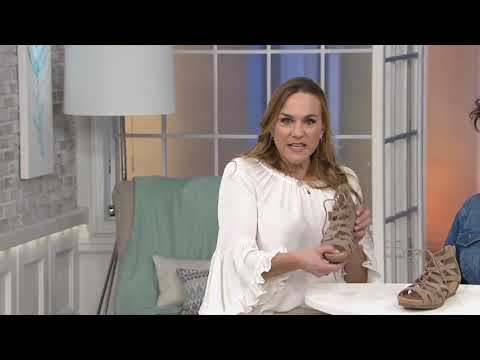 Earth Origins Leather Lace-Up Wedges -Kendra Kamilla on QVC