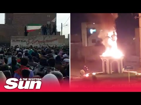 Protests continue in Iran as monument set on fire