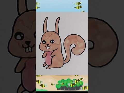 KAWAII COMMENT DESSINER ET COLORIER FACILE Animaux de la forêt. écureuil #shorts