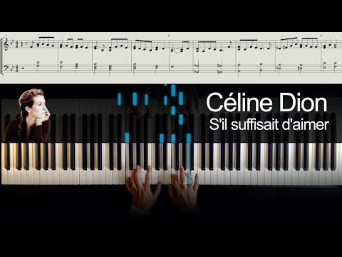 S'il suffisait d'aimer - Céline Dion - Tuto de piano avec partition