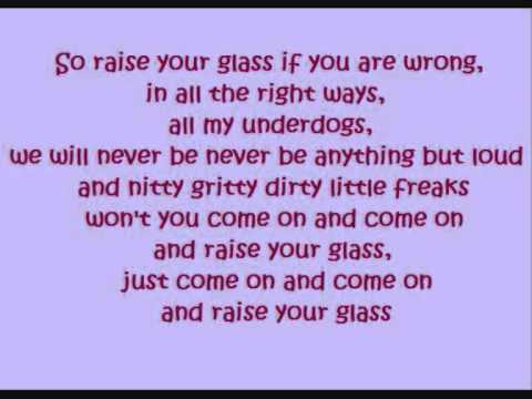 Pink - Raise your Glass (lyrics)
