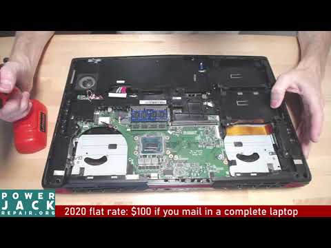 MSI Gt72 2QE MS-1781 disassembly laptop charge port power jack repair fix taking apart tear down
