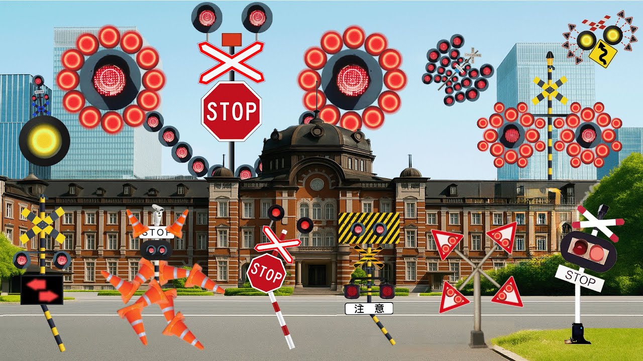 【 踏切アニメ 】ヘンテコな形と音の踏切大特集 🐰✨🎈Railroad Crossings Meme Animation