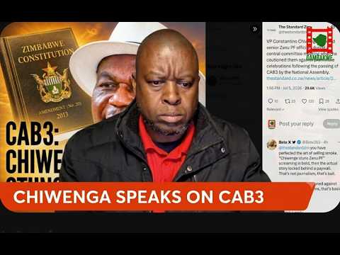 Zimbabwe Vice President Constantino Chiwenga addressing the public on television