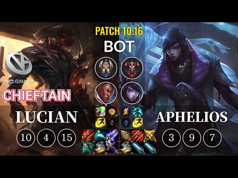 VG Chieftain Lucian vs Aphelios Bot - KR Patch 10.16