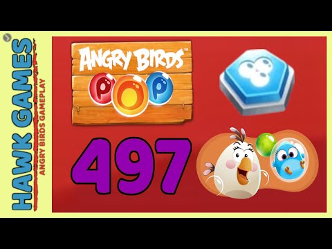 Angry Birds Stella POP Bubble Shooter Level 497 Hard - Walkthrough, No Boosters
