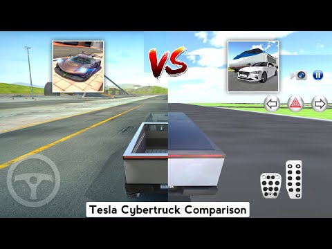 Tesla Cybertruck Comparison in Extreme Car Driving Simulator vs 3D Driving Class - Car game