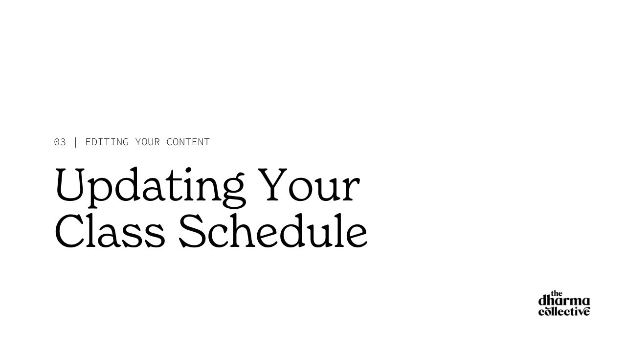 Yoga Studio Website Template - Scheduling Page