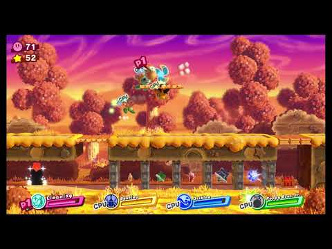 Kirby Star Allies - 100% Walkthrough (BLIND) World 4 - Level 1 Planet Earthfall