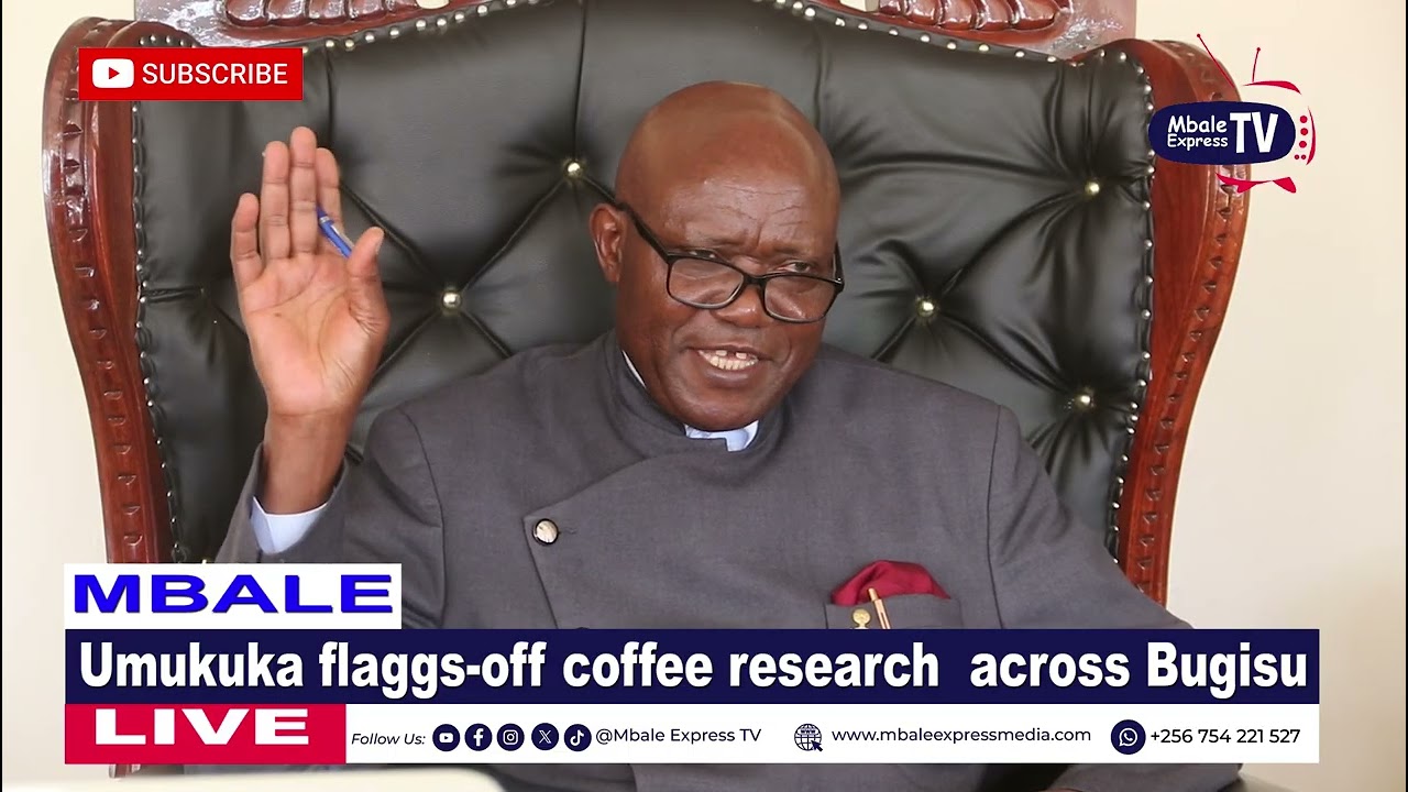 Umukuuka III HRH Sir Jude Mike Mudoma flags off Coffee Research across Bugisu