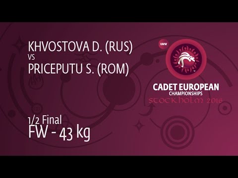 1/2 FW - 43 kg: D. KHVOSTOVA (RUS) df. S. PRICEPUTU (ROM), 5-4