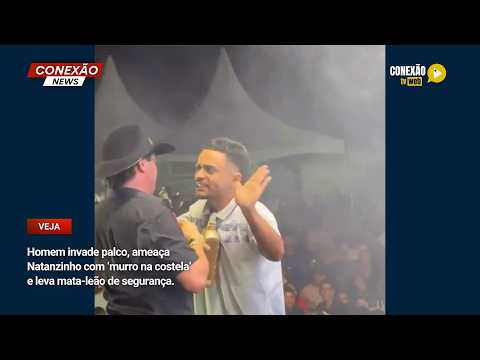 Vídeo: Homem invade palco, ameaça Natanzinho com ‘murro na costela’ e leva mata-leão de segurança.