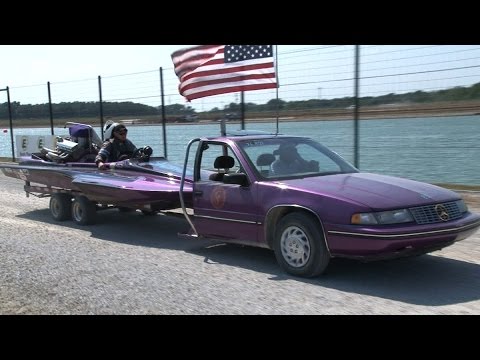 CRAZY Half Car Drag Boat Hauler