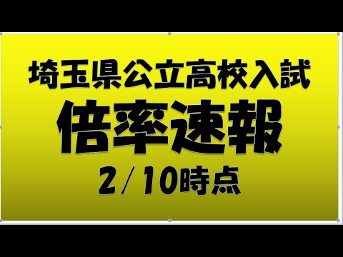 経済学科 埼玉県公立高校入試倍率速報2/10時点