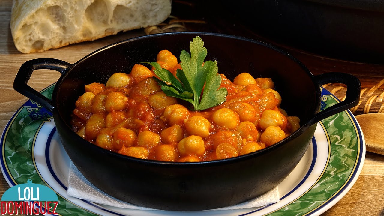 GARBANZOS CON TOMATE, RECETA SALUDABLE, NUTRITIVA Y FÁCIL. Loli Domínguez - Recetas. Paso a paso.