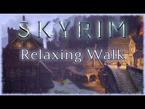 Relaxing Walk Across All Cities in Skyrim - Ambient Music and Sounds in 4k