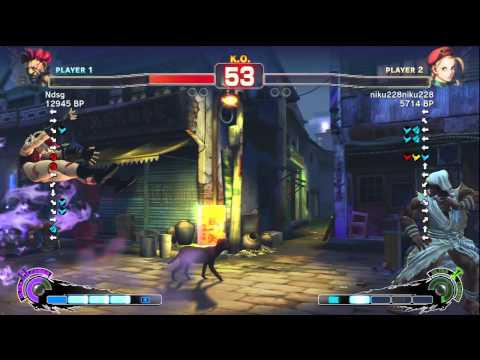 Fujino [Akuma] vs niku228 [Cammy] SSF4 Japanese Online Ranked Matches - TRUE-HD