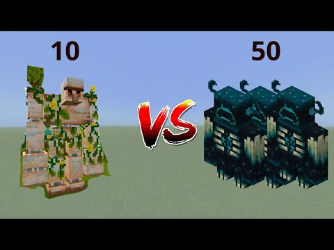 10 Mutant Iron Golem VS 50 Warden - Minecraft Bedrock