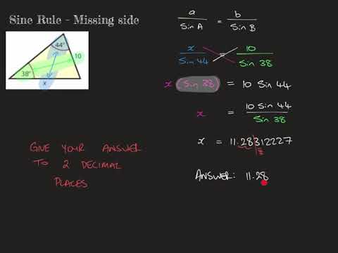 Sine Rule - Missing Side 1