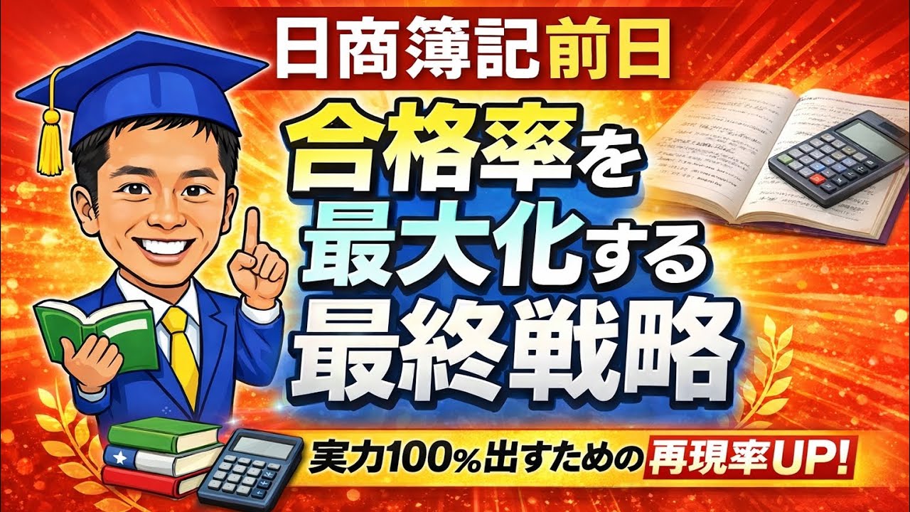 【日商簿記試験前日】合格確率を最大化する最終戦略３選＋α 明日受験する人は必ず見てください！