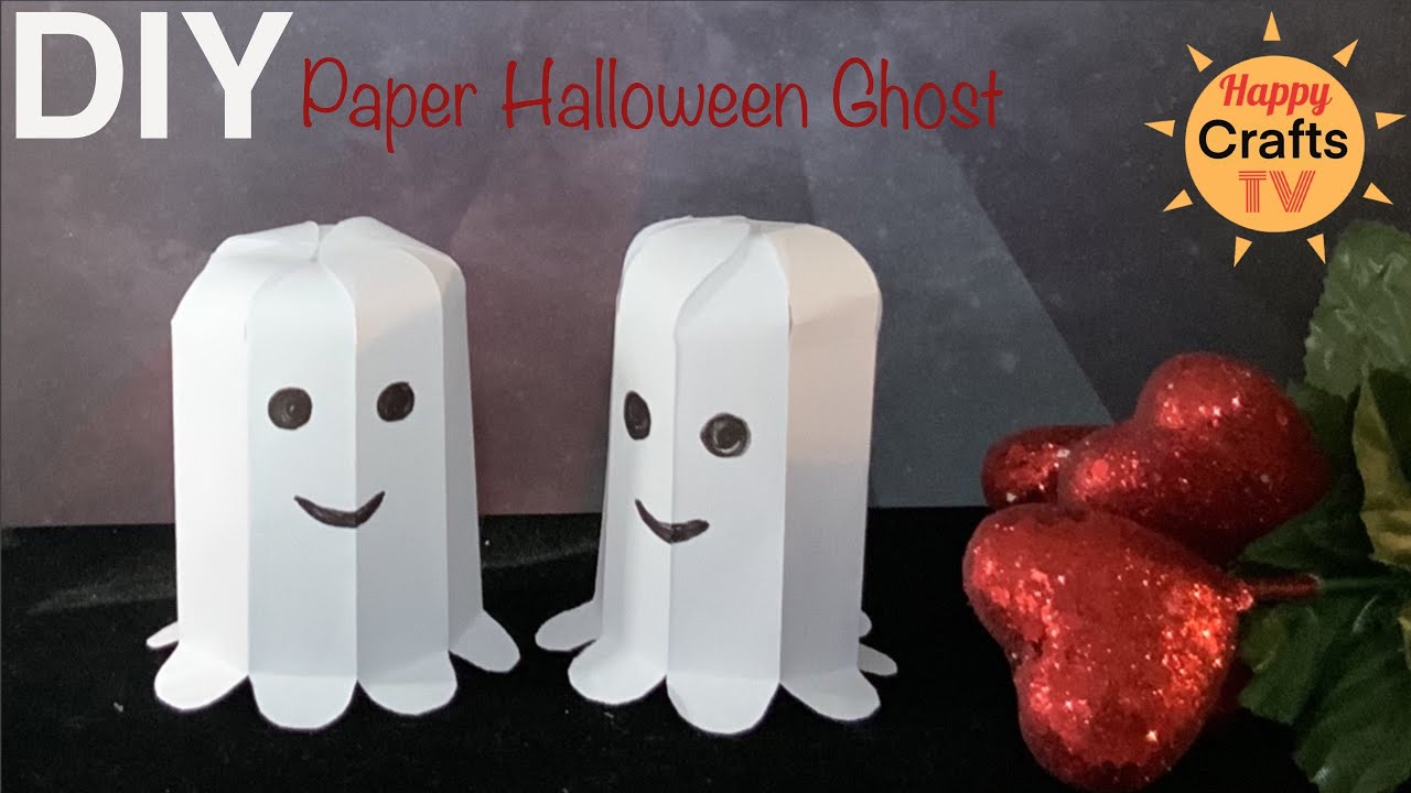 How to make 3D ghost with paper l Halloween Crafts l PaperCraft l Halloween Decorations l DIY Ghost