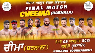 Cheema (Barnala) Kabaddi Tournament 08 Oct 2021