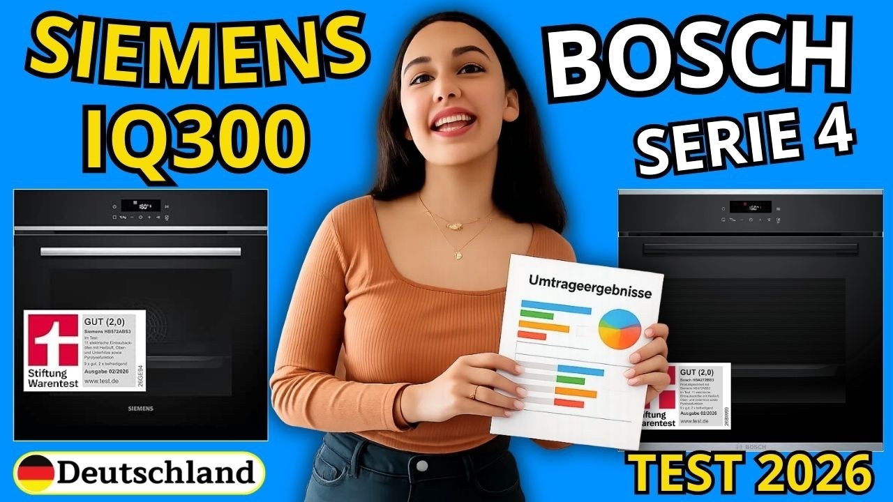 Backofen Testsieger 2026: Siemens iQ300 HB572ABS3 vs Bosch Serie 4 HBA272BB3 - Stiftung Warentest