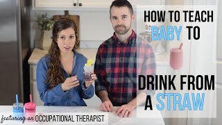 How to Teach Baby to Drink From a Straw + Using a Honey Bear Training Cup