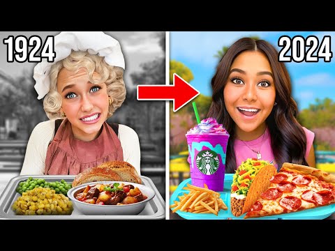 My 10 KiDS Try 100 YEARS OF SCHOOL LUNCH! 🍎