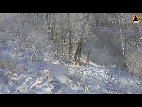 Snowy Village River - Winter Stream - Flowing Water - Sounds for Sleeping - White Noise - icy river
