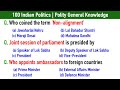 100 Indian Politics Polity General Knowledge Questions And Answers Indian Politics GK