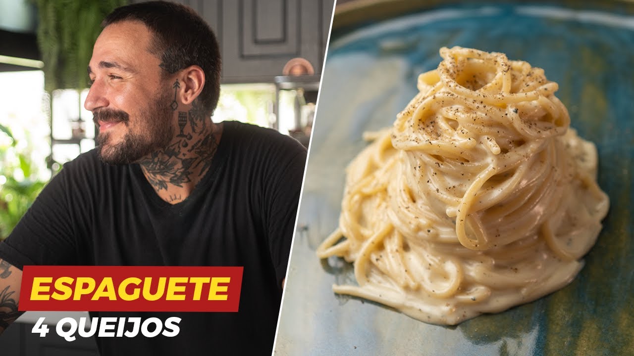 Espaguete ao molho 4 queijos mais fácil da Internet | Léo Abreu