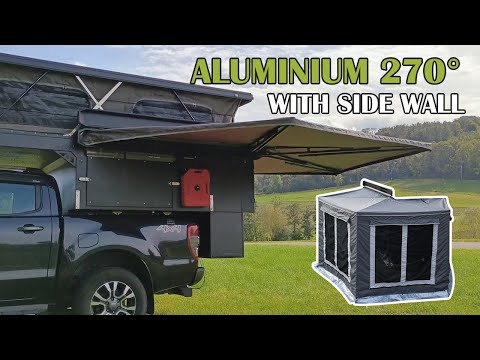 Aluminium case 270°awning with side wall