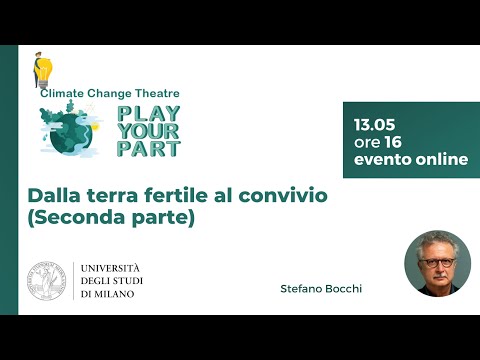 , title : 'Climate Change Theatre: Play your part! - Dalla terra fertile al convivio con Stefano Bocchi'
