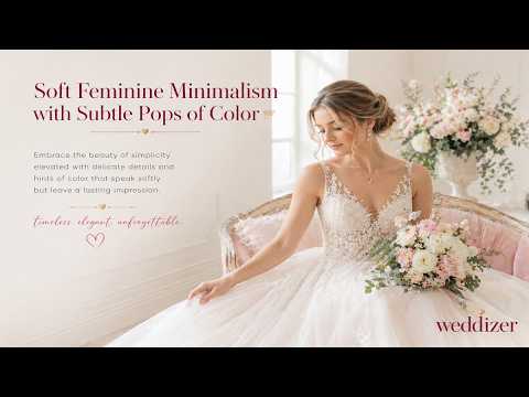 Soft Feminine Minimalism Wedding Trend 2026 ???? Elegant Looks with Subtle Pops of Color!
