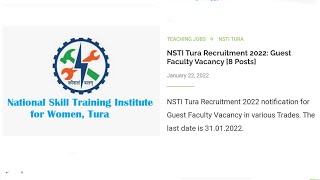 NSTI Tura Recruitment 2022