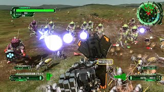 【地球防衛軍6】受けるダメージ100%カット+超高耐久シールド+激遅フェンサー M63 激突する平原 INF 初期体力フェンサー
