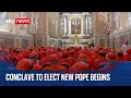 Conclave Begins As Cardinals Vote For New Pope Sky News Coverage