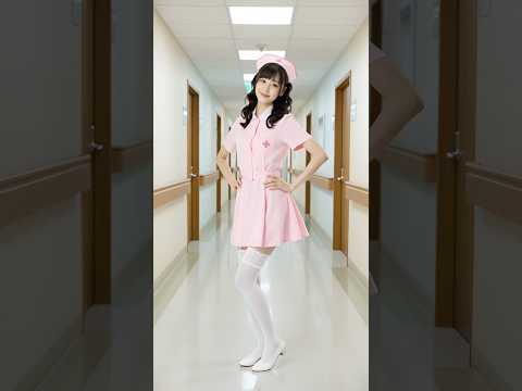 病院の廊下で踊る看護師