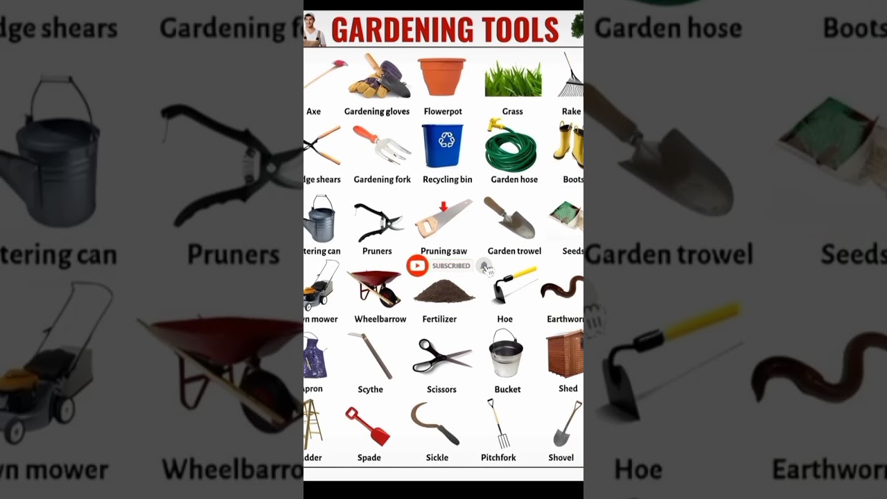 gardening tools |gardening tools and their uses |garding tools name in English