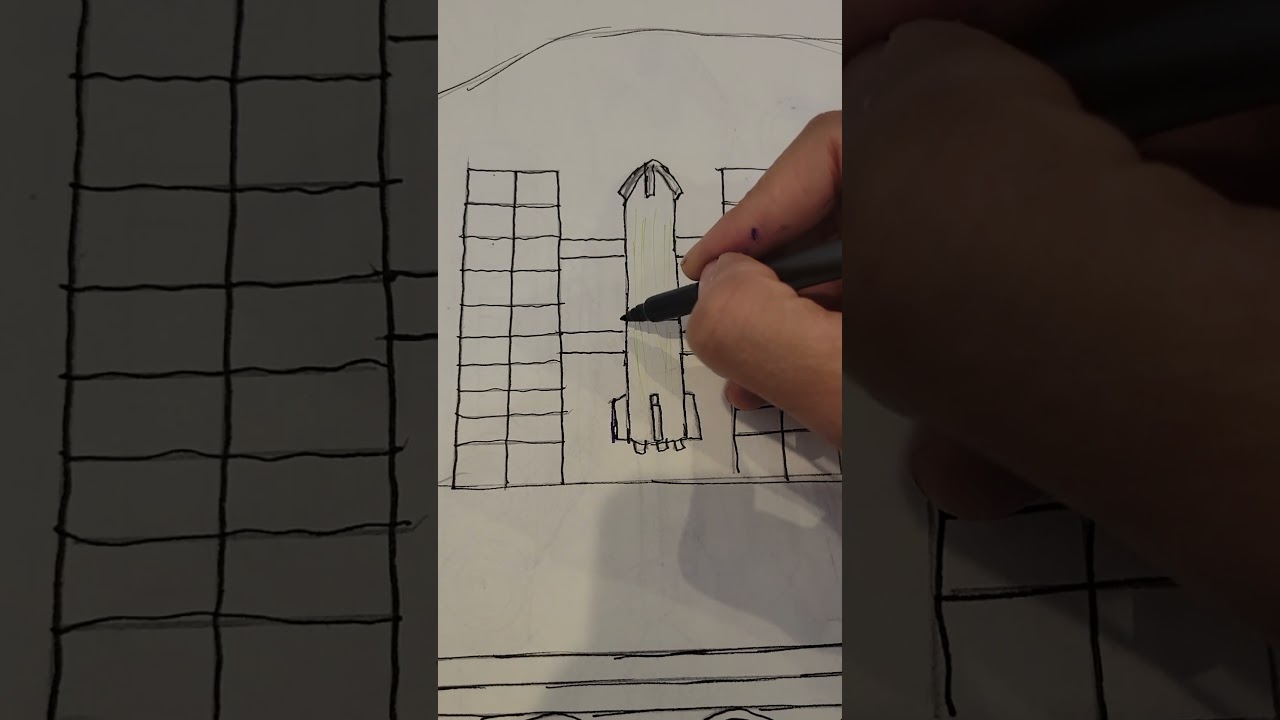 Futuristic #space rocket launch site version section selection pattern moment page layer layout view