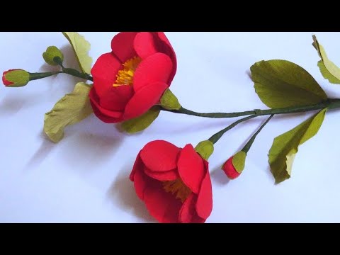 How to make camellia paper flower/crepe paper flower/slow crafter