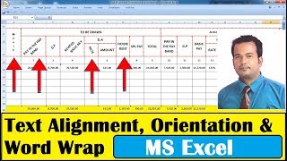 Text Alignment , Orientation, Word Wrap in Excel