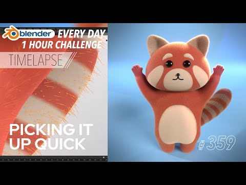 Model, Add Fur, Texture and Light this Cute Red Panda! - Blender Every Day #359