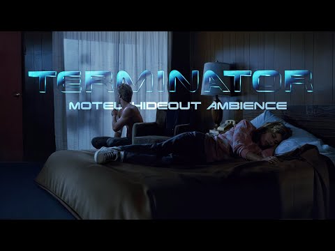 Terminator 1 Motel Hideout Ambience with Calm Soundtrack and Traffic White Noise for Sleep and Study