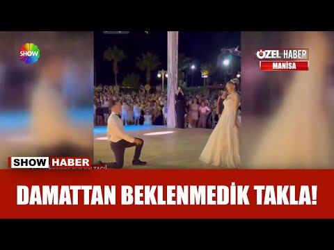 Cimnastikçi damat ters takla attı!
