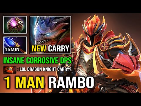 1 MAN RAMBO 1v5 Black Dragon Knight 15Min Scepter + Midas Brutal Corrosive Right Click Dota 2