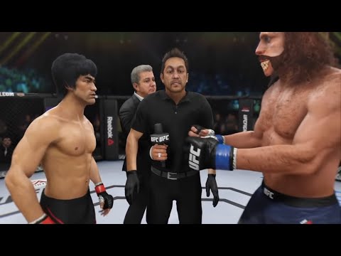 Bruce Lee vs. Bigfoot (EA Sports UFC 3) - CPU vs. CPU - Crazy UFC 👊🤪