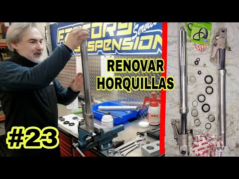 23 Reparar HORQUILLAS MOTO Cambiar Retenes, Casquillos, Aceite y MONTAR suspensiones GSXR 750